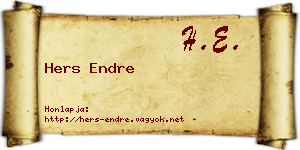 Hers Endre névjegykártya